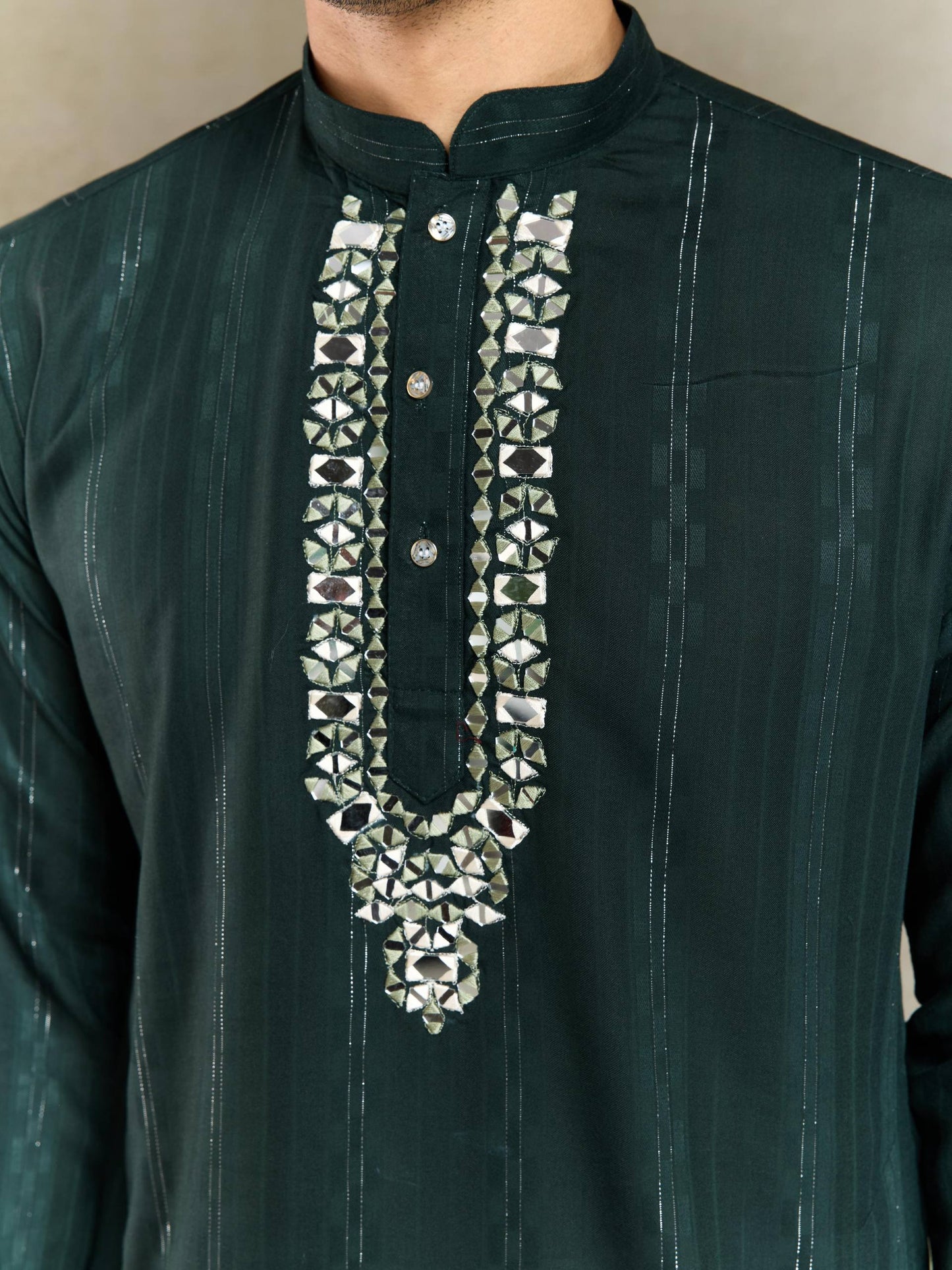 Men's Embroidered Kurta with Dupatta