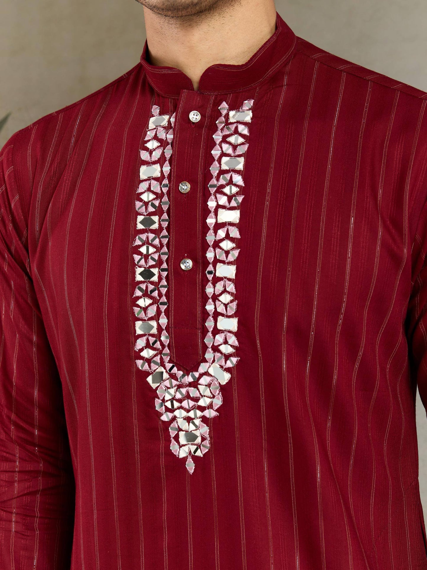 Men's Embroidered Kurta with Dupatta