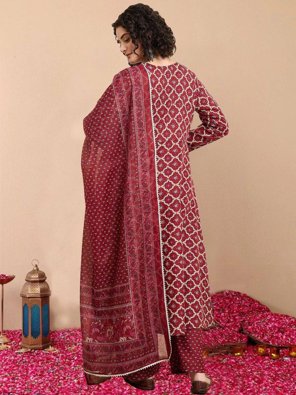 Rayon Printed Kurti Pant Dupatta 3-Piece Set