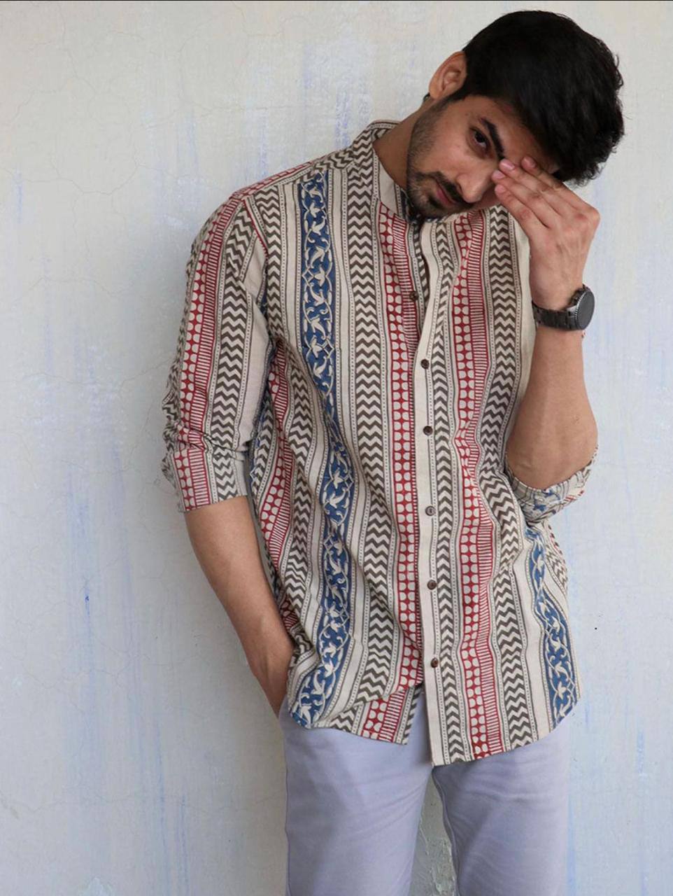 Men’s Block Printed Short Kurta