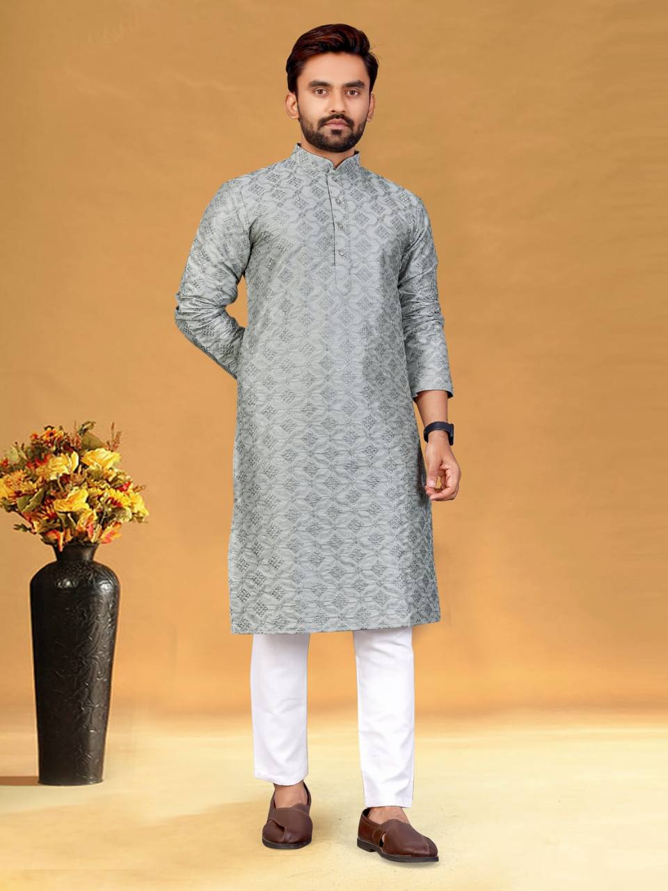 Akshay Embroidered Kurta with Pants Set