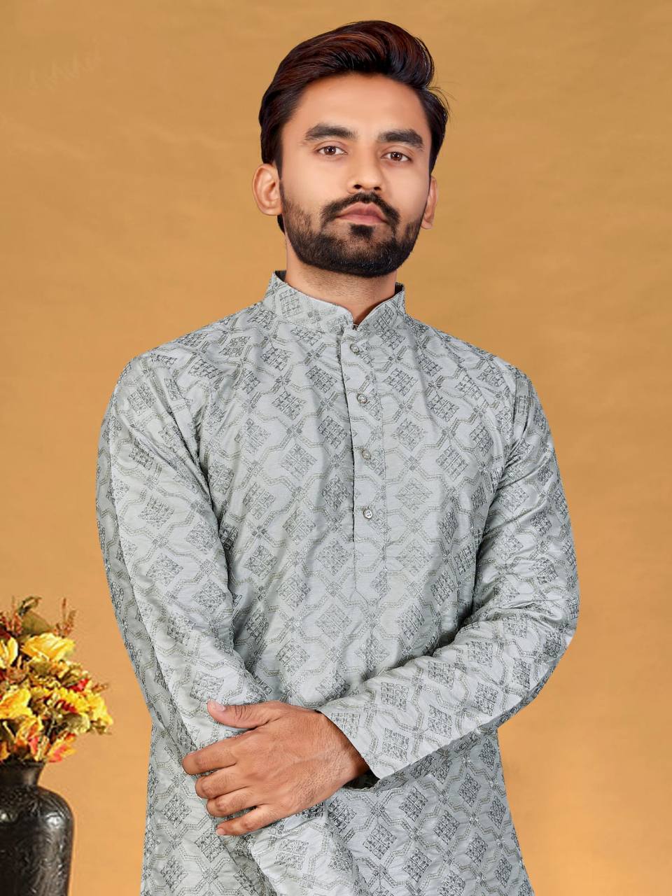Akshay Embroidered Kurta with Pants Set