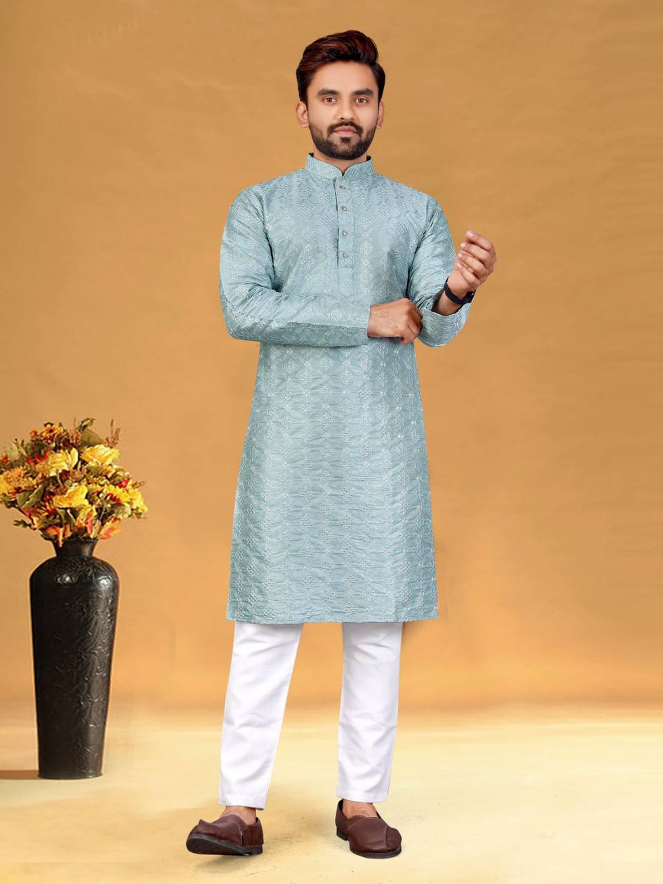 Akshay Embroidered Kurta with Pants Set