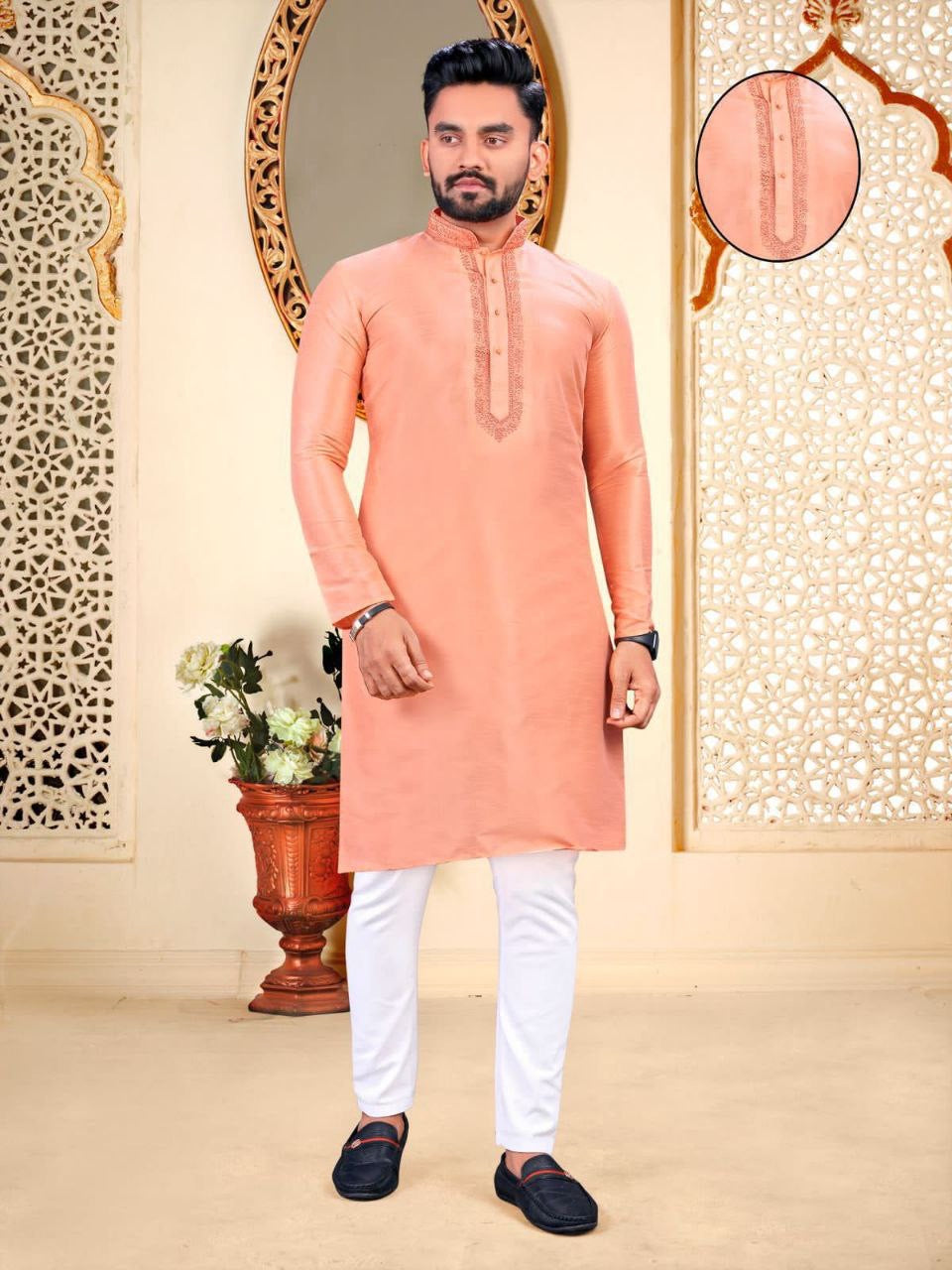 Men  Traditional Cotton Silk Kurtas