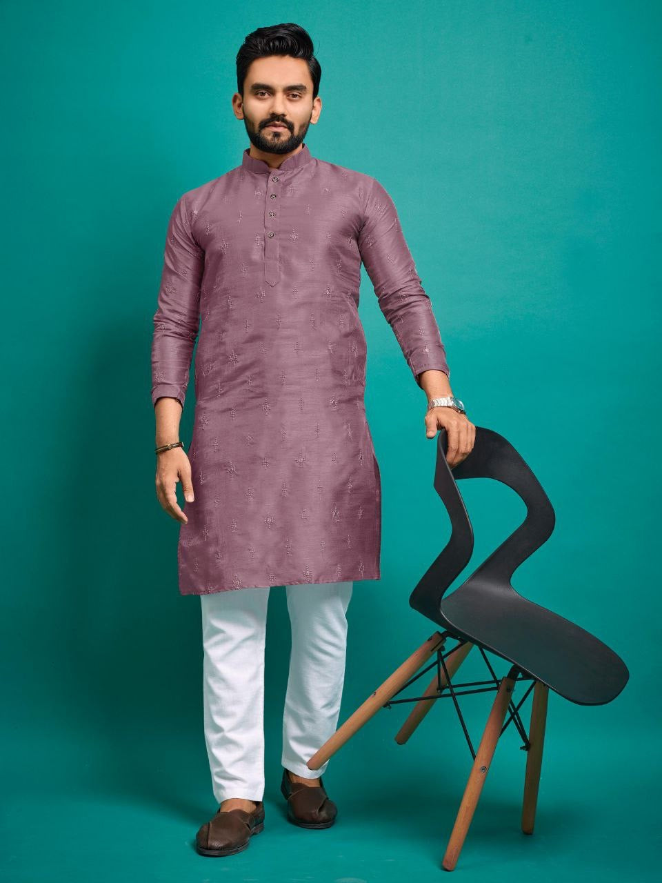 Soft Silk Kurta with Pajamas Set