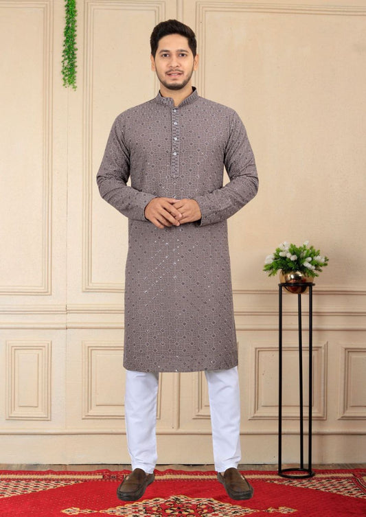 Arit Men Rayon Embroidered Kurta with Pajamas