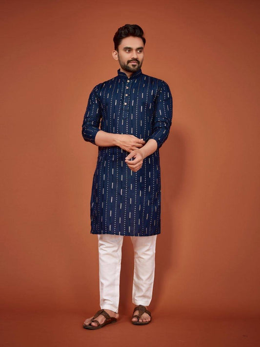 House of Kurtas Men's Kurta Midnight Blue