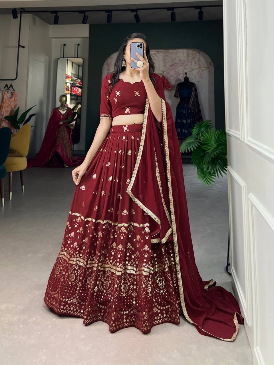 Stunning Georgette Lehenga Set