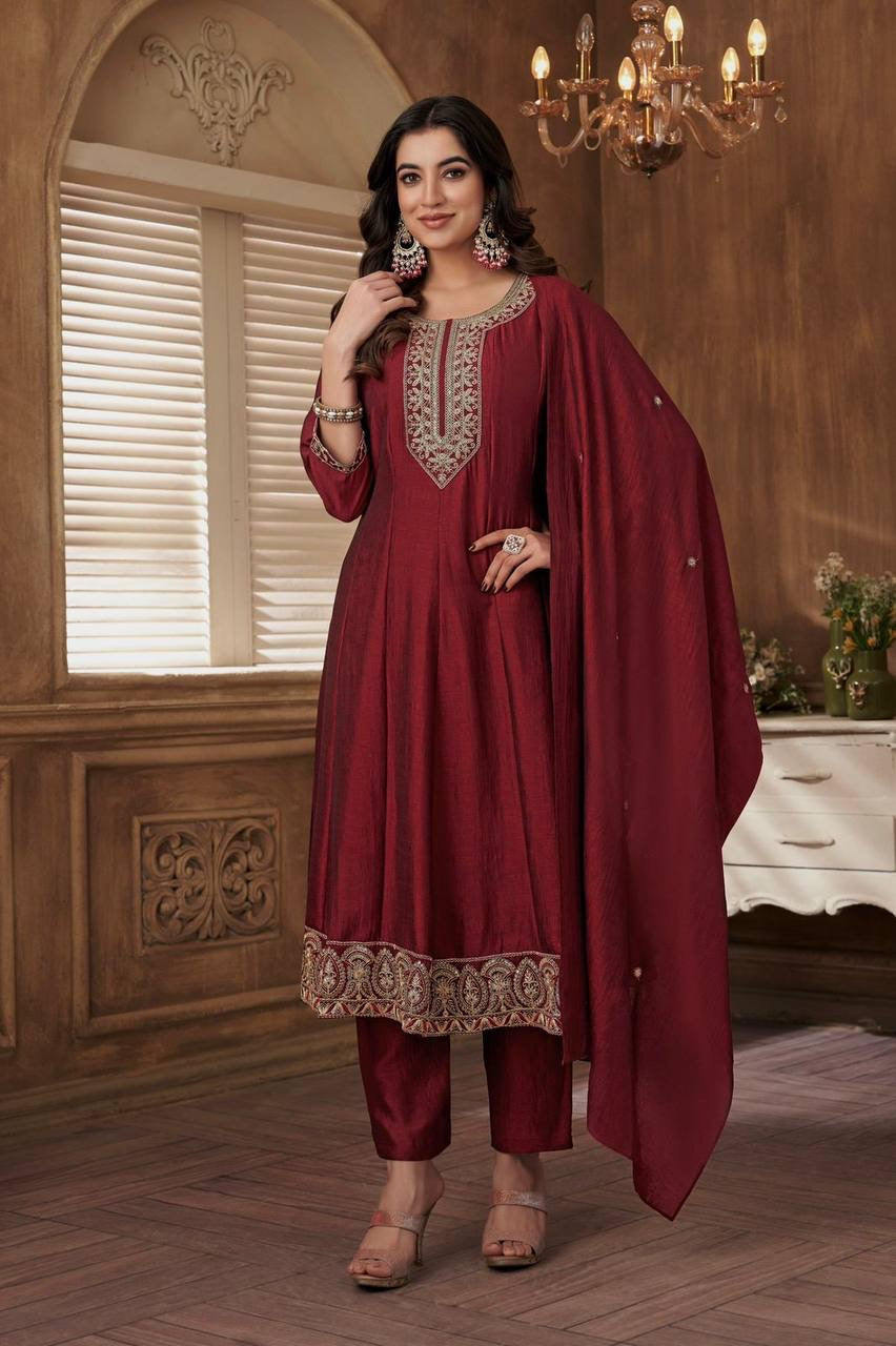 Vichitra Kurti with Dupatta set