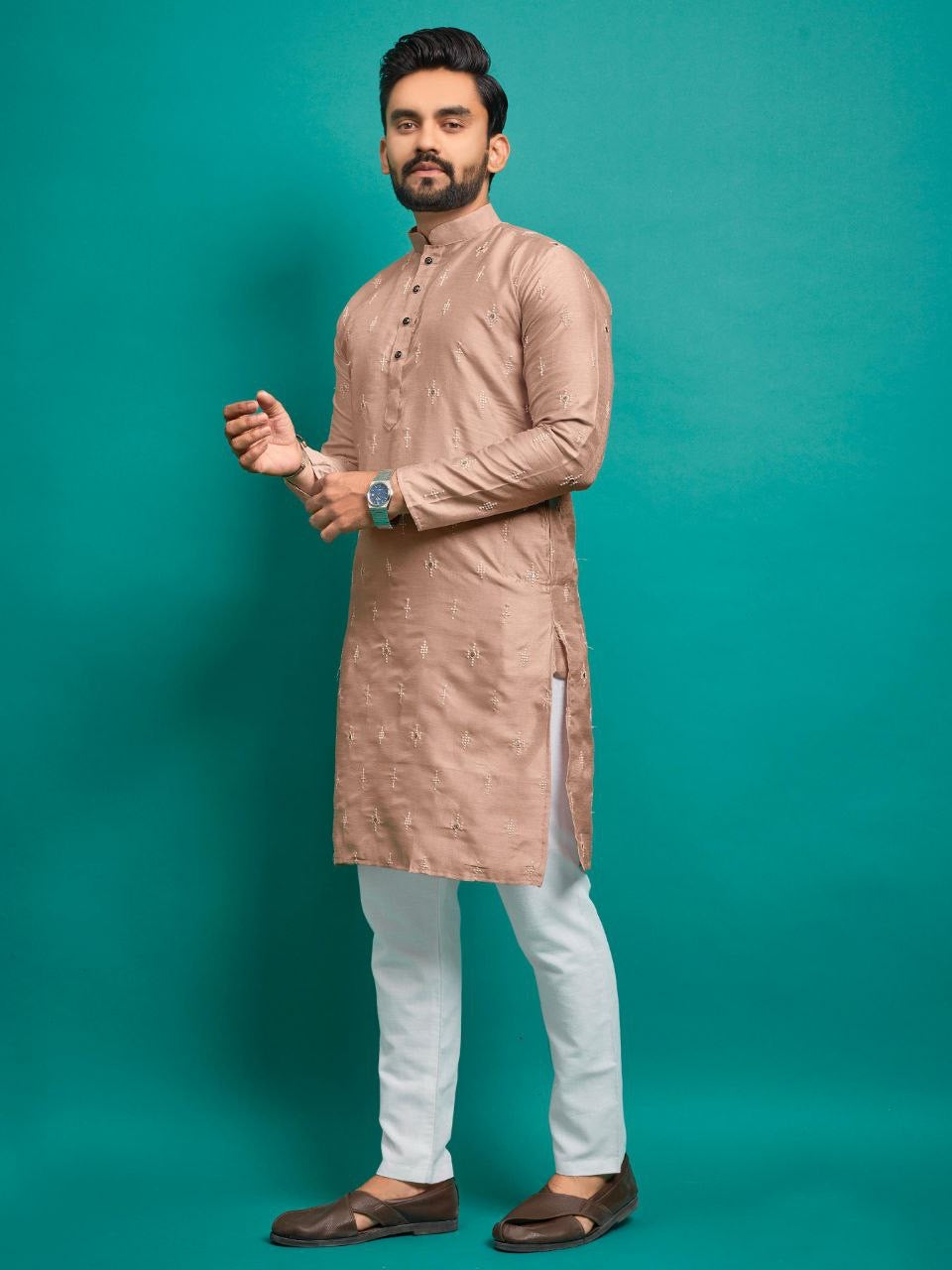 Soft Silk Kurta with Pajamas Set