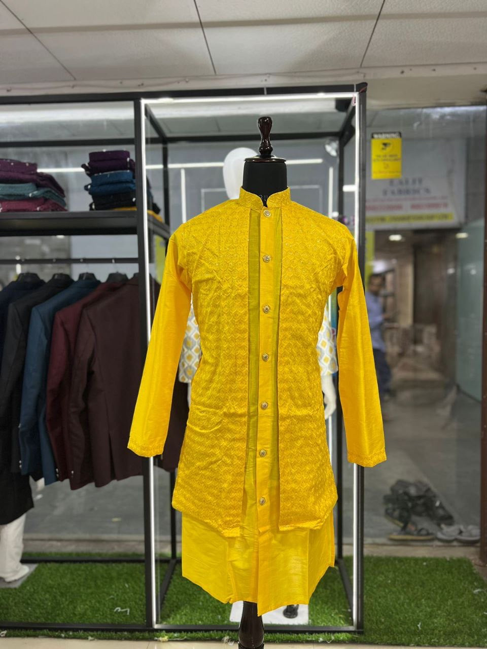 Men Kurta Set with attached Jacket