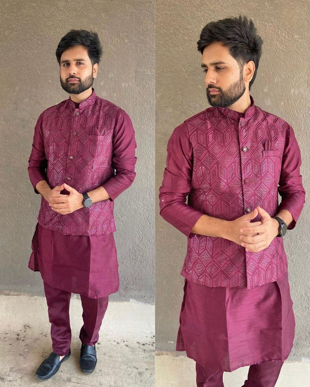 Pastel Series Vest & Kurta Set