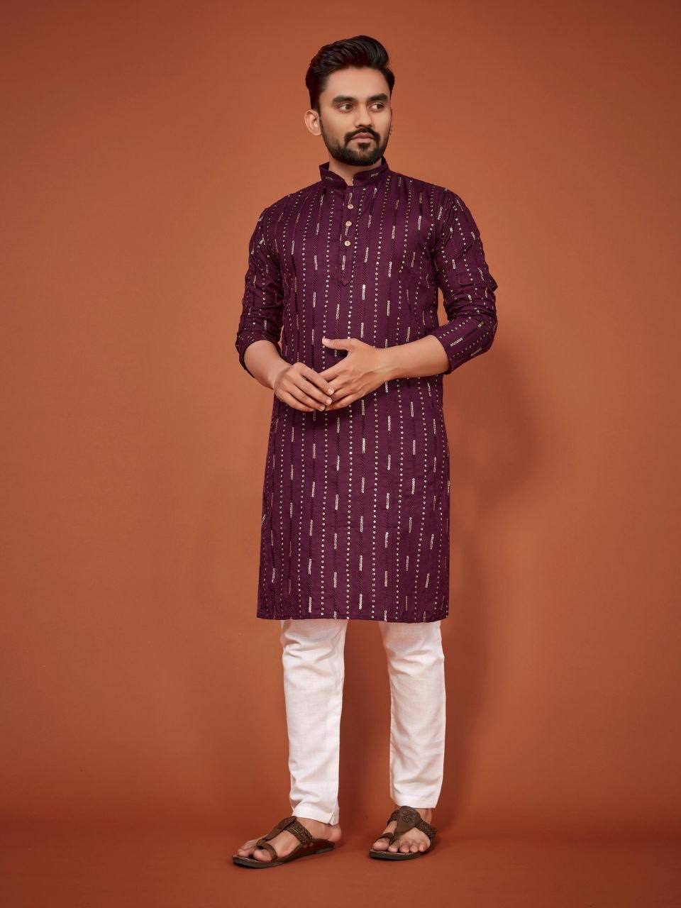 House of Kurtas Men's Kurta Plum