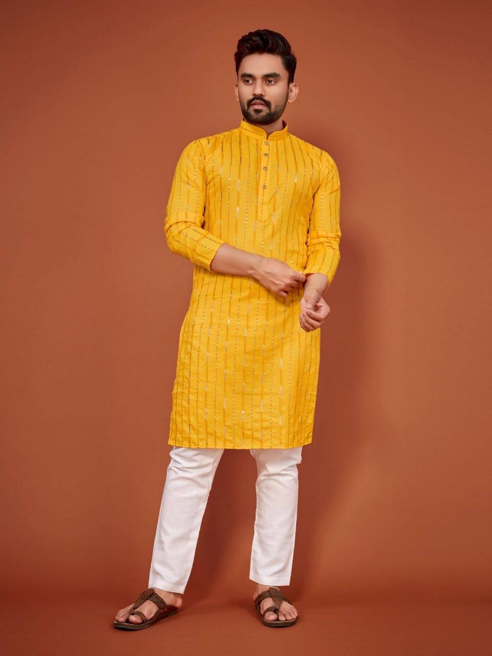 House of Kurtas Men's Kurta Mustard Yellow