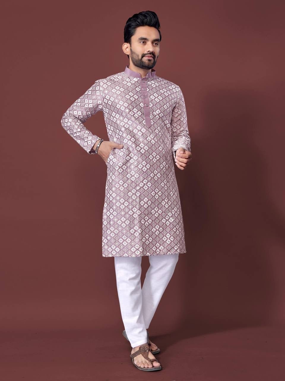 Men Thread Work Kurta for all Season