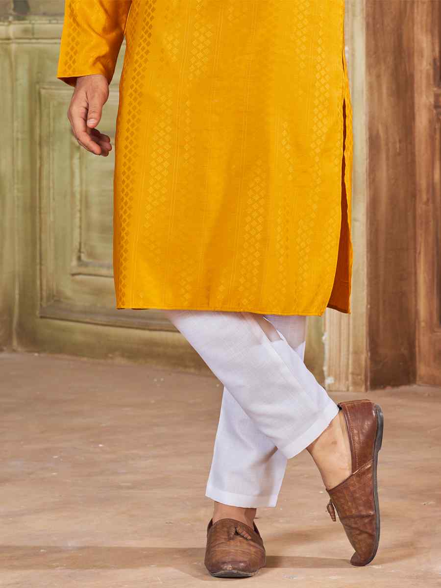 Anantam Mustard Yellow Pure Viscose Embroidered Kurta Set