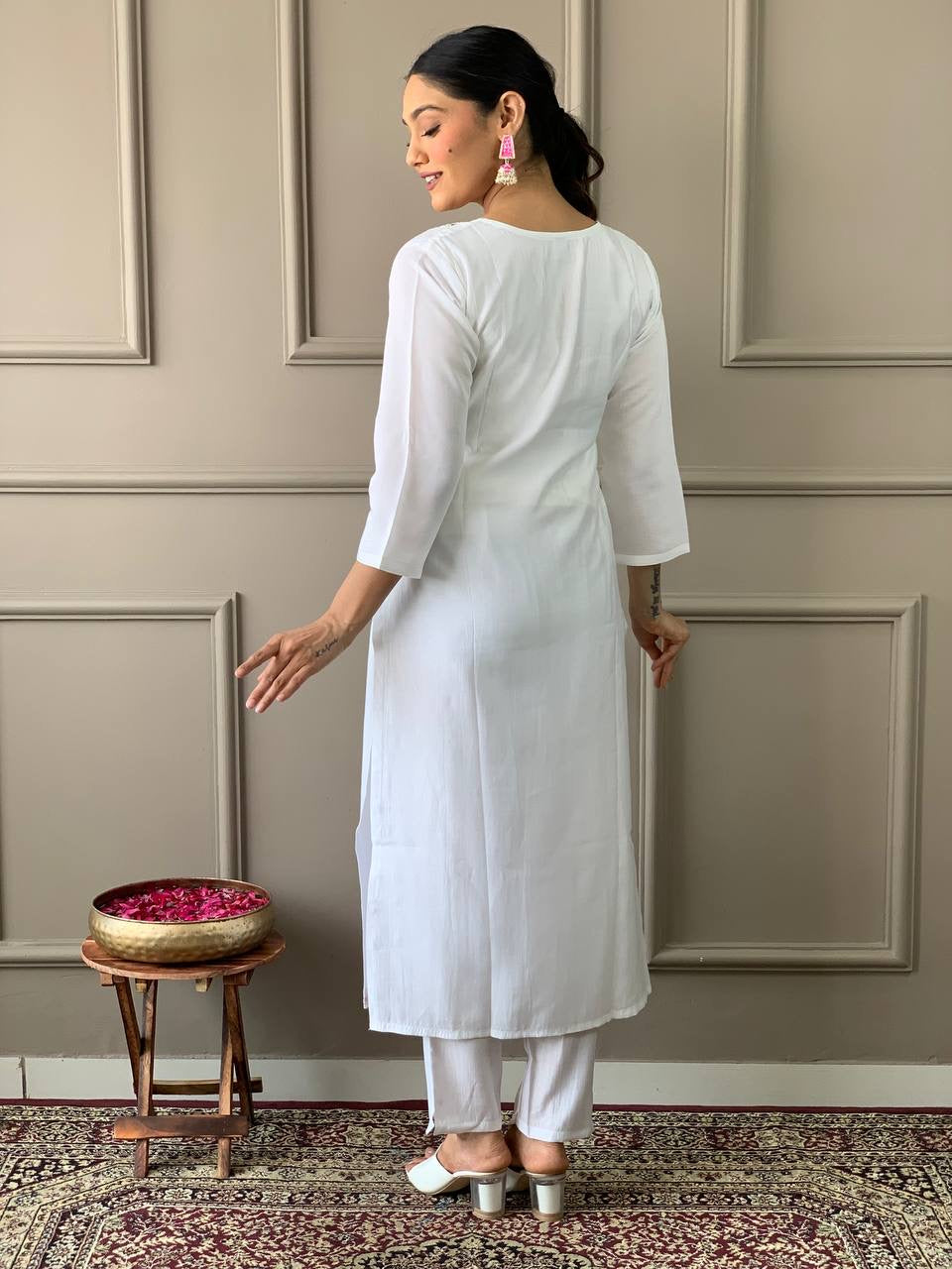 Chanderi Kurti Set with Dupatta