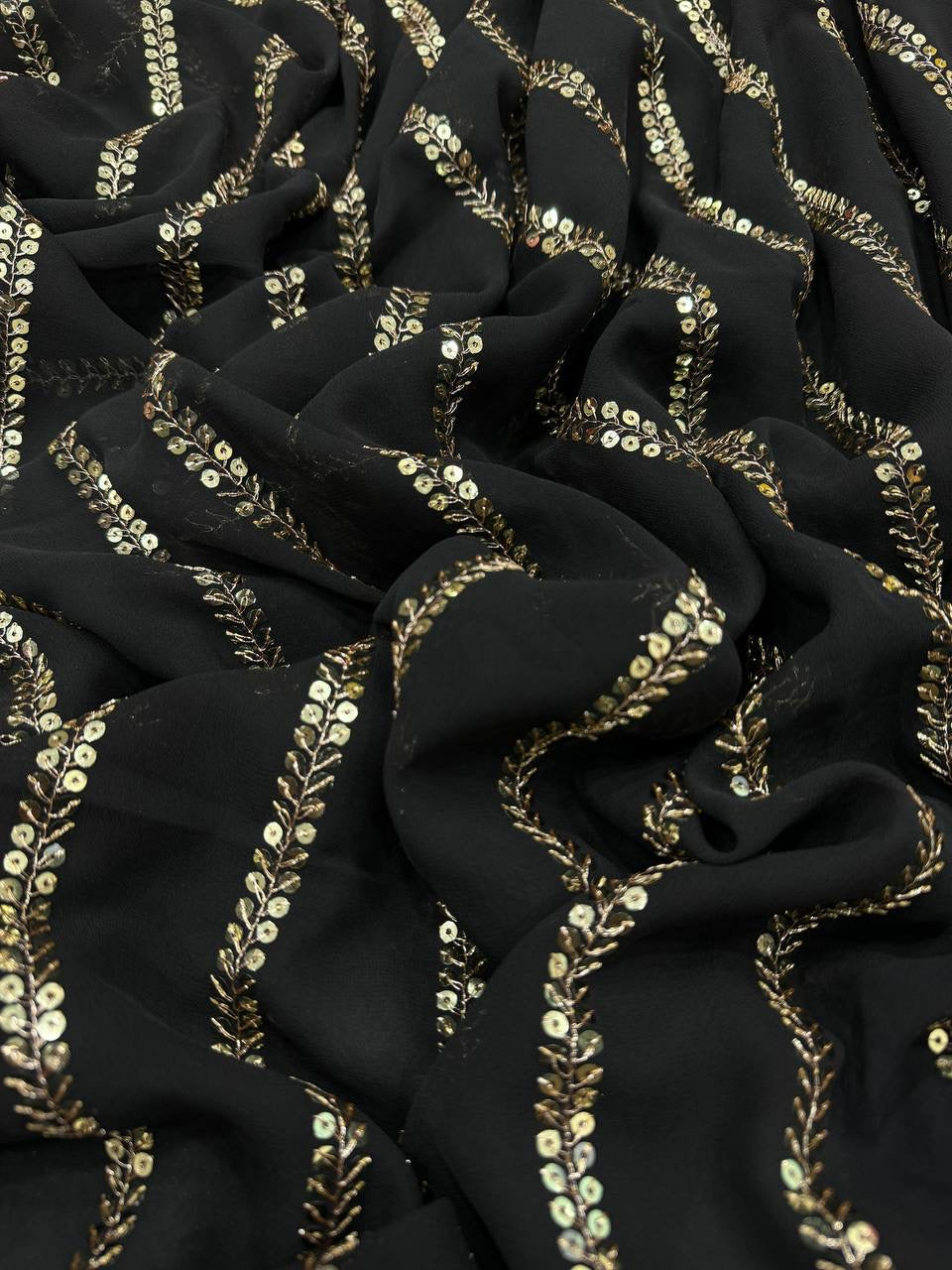 Black Sequins Partywear Saree