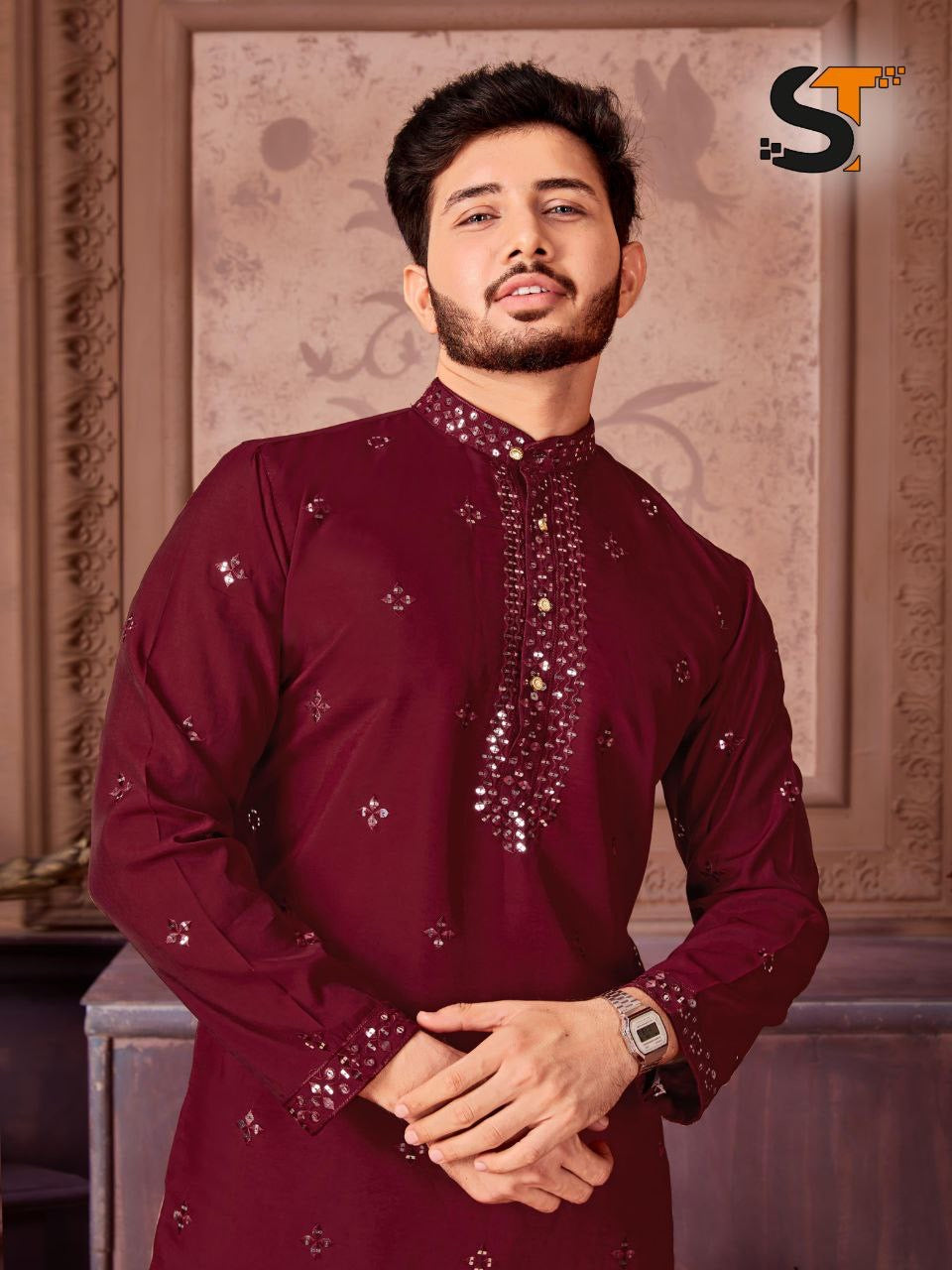 Mirror work Kurta with Pants set