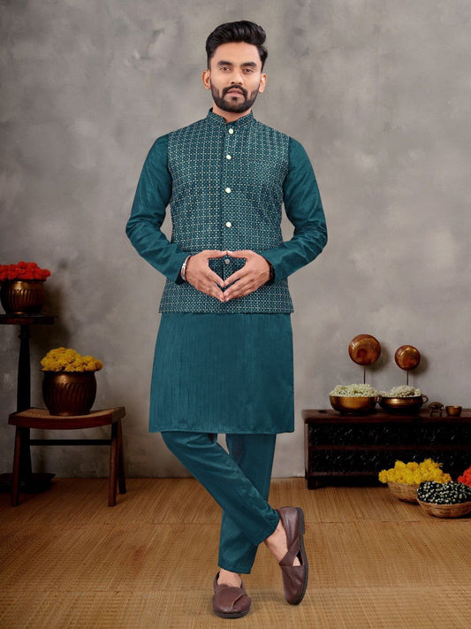 Wedding Season Nehru Jacket Kurta with Pants 🔥