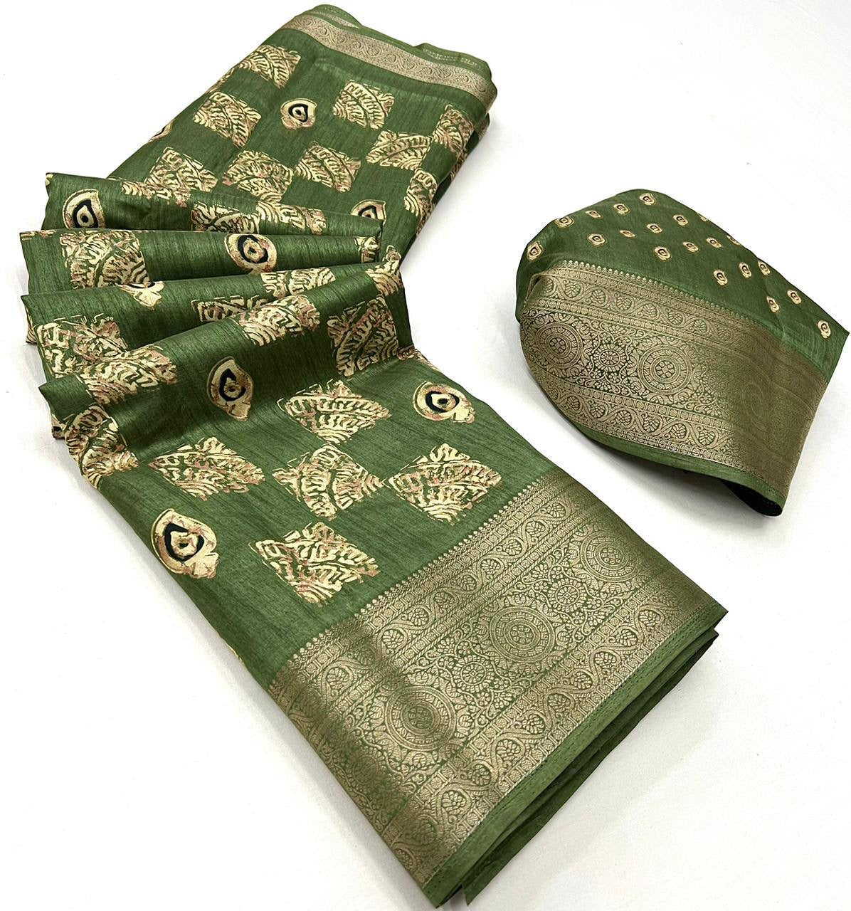 Yara Dola Silk with Foil Print Saree