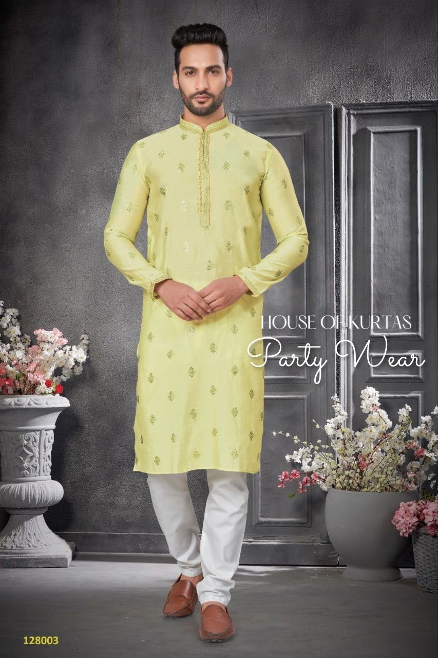 Exquisite Cotton Silk Kurta with Sequins Embroidery