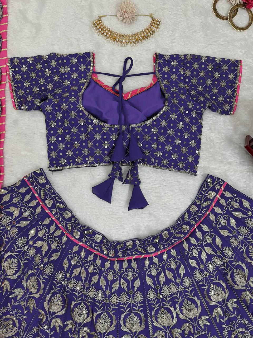 Purple Designer Georgette Lehenga Choli