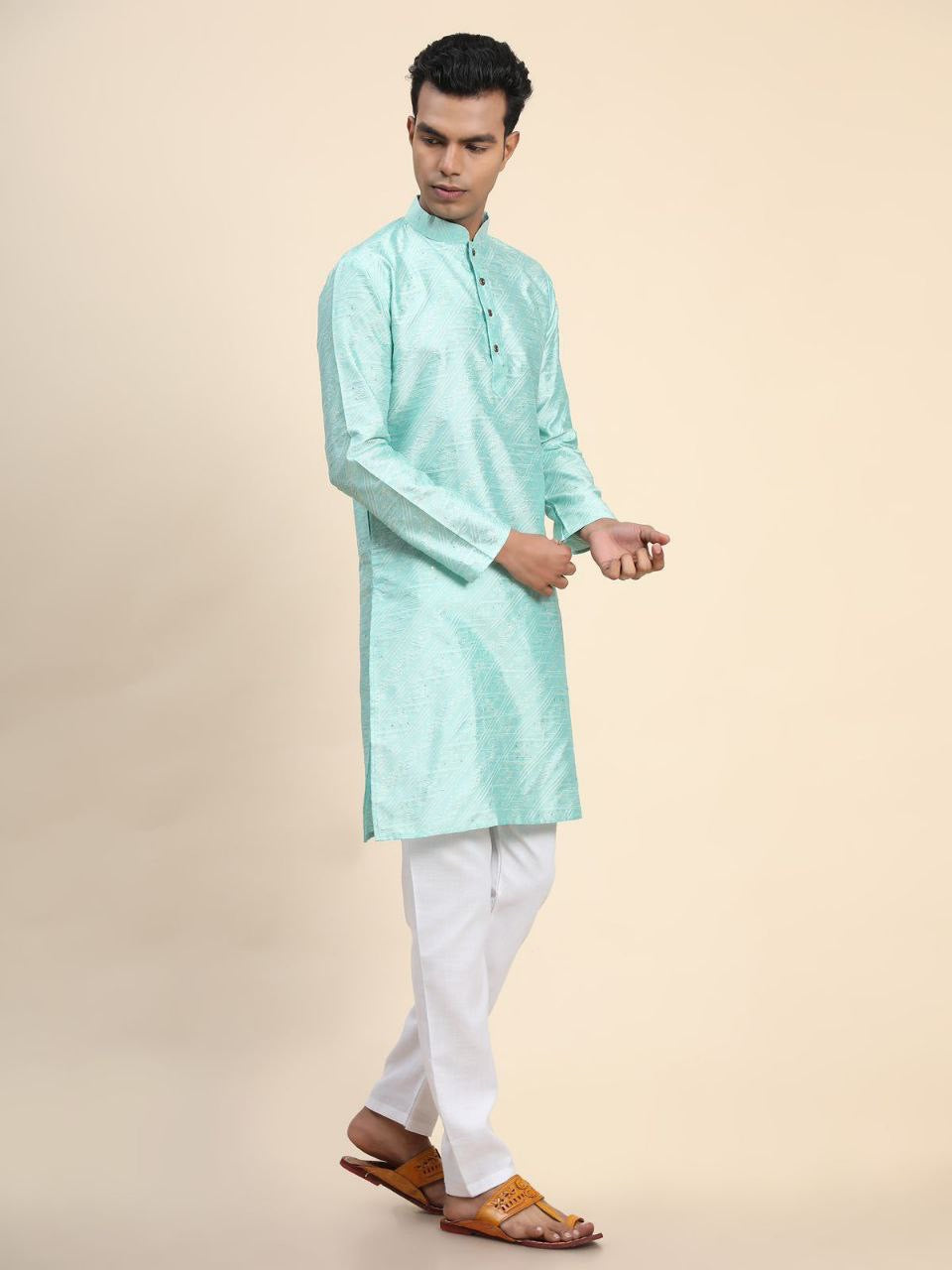 Jacquard Silk Kurta with Pyjamas