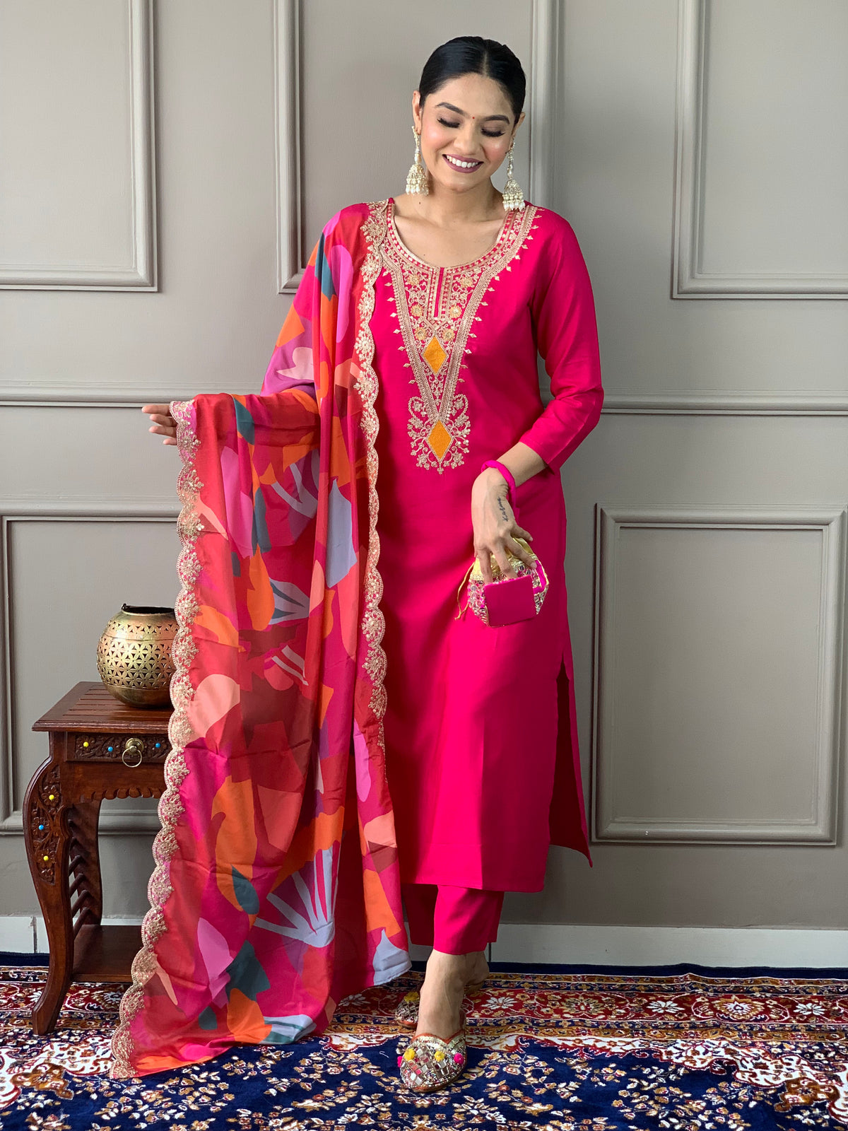 Readytowear embroidered Kurti with Pants for festive season