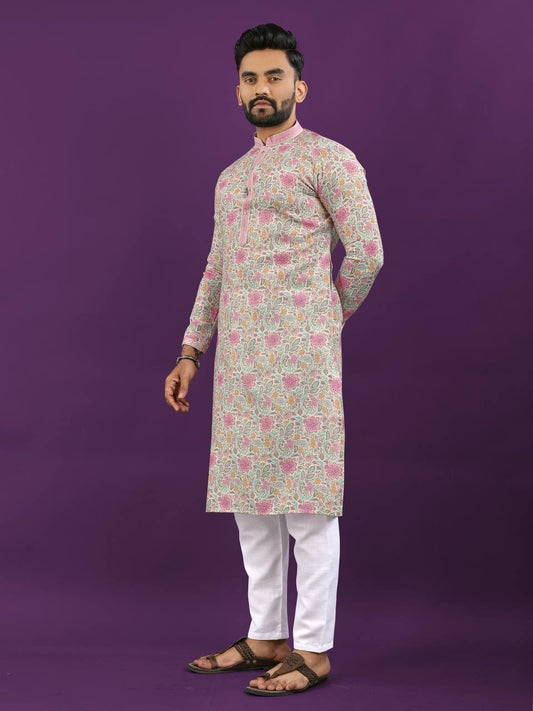 Floral Kurta with Pajamas for Wedding Season