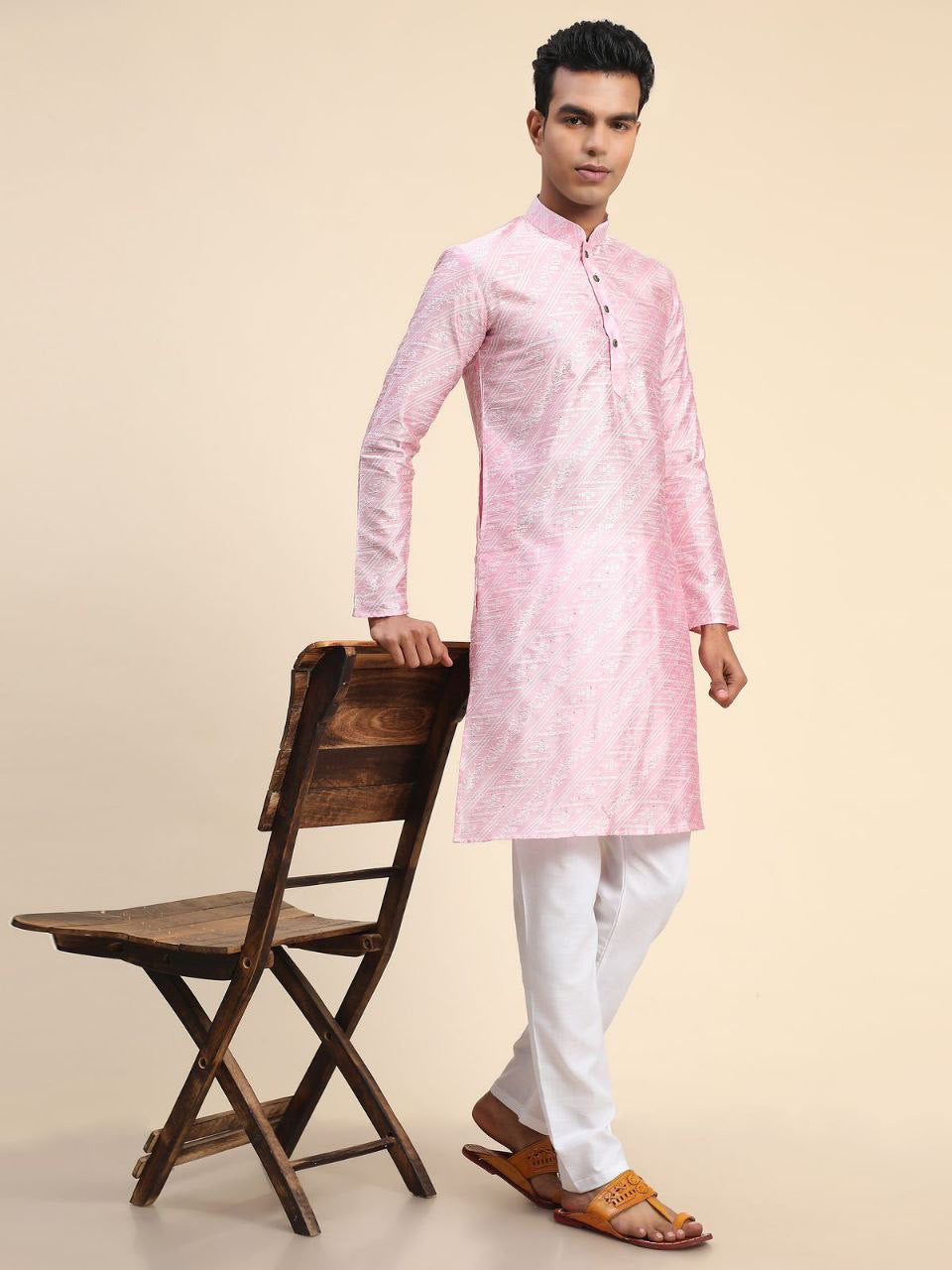 Jacquard Silk Kurta with Pyjamas