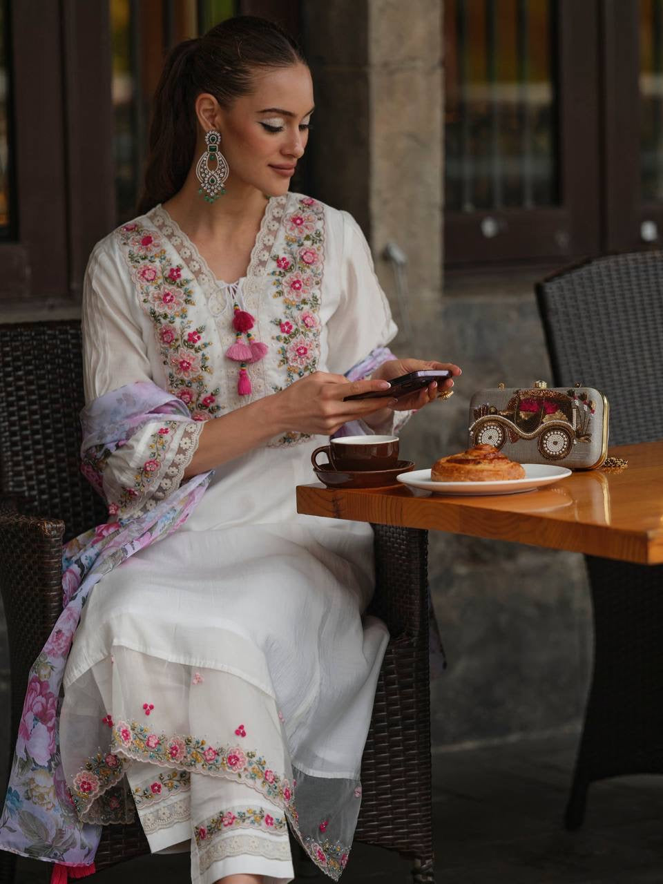 Chanderi Cotton with Pants & Dupatta