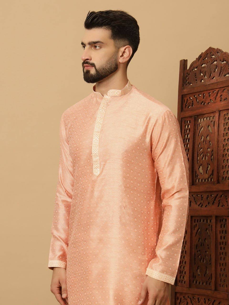 Jacquard Silk Festive Kurta for Men