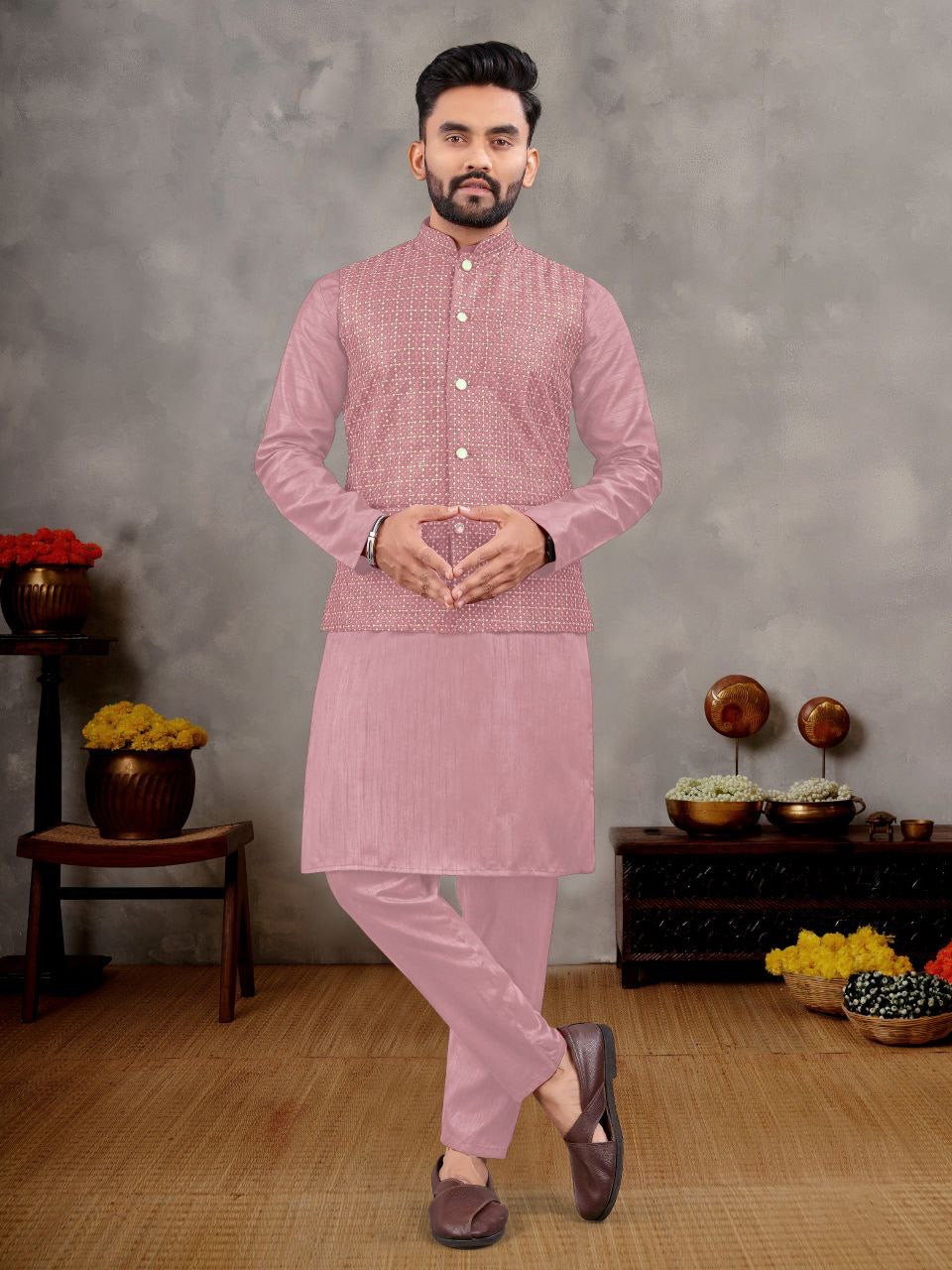 Wedding Season Nehru Jacket Kurta with Pants 🔥