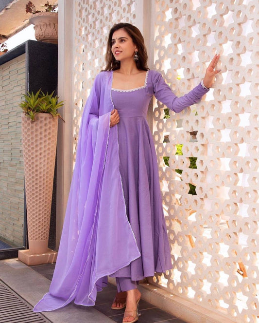 Lavender Georgette Kurti Set