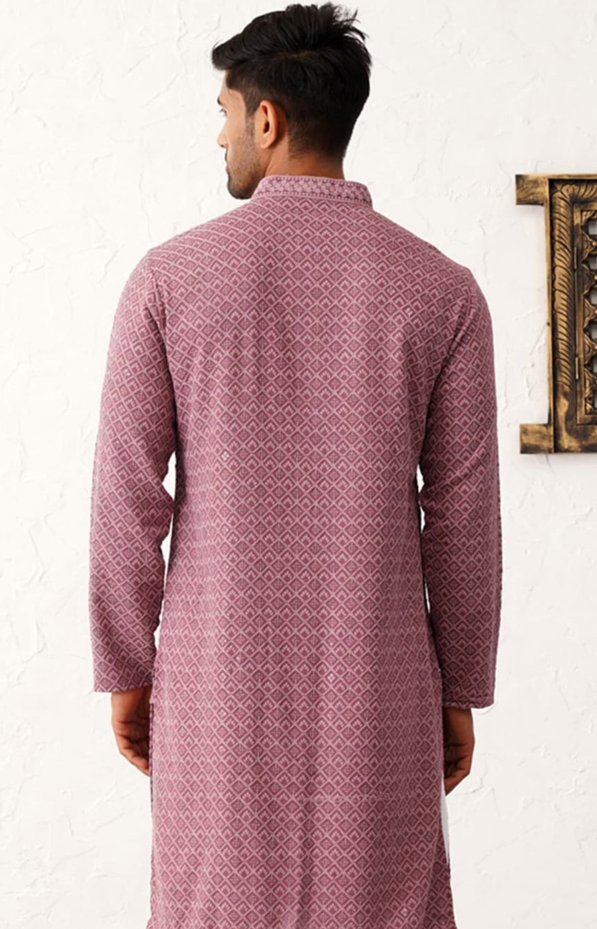 Magenta Sequin Embroidered Kurta - PREORDER