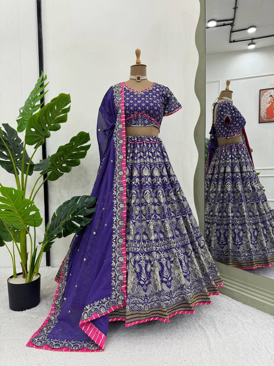 Purple Designer Georgette Lehenga Choli