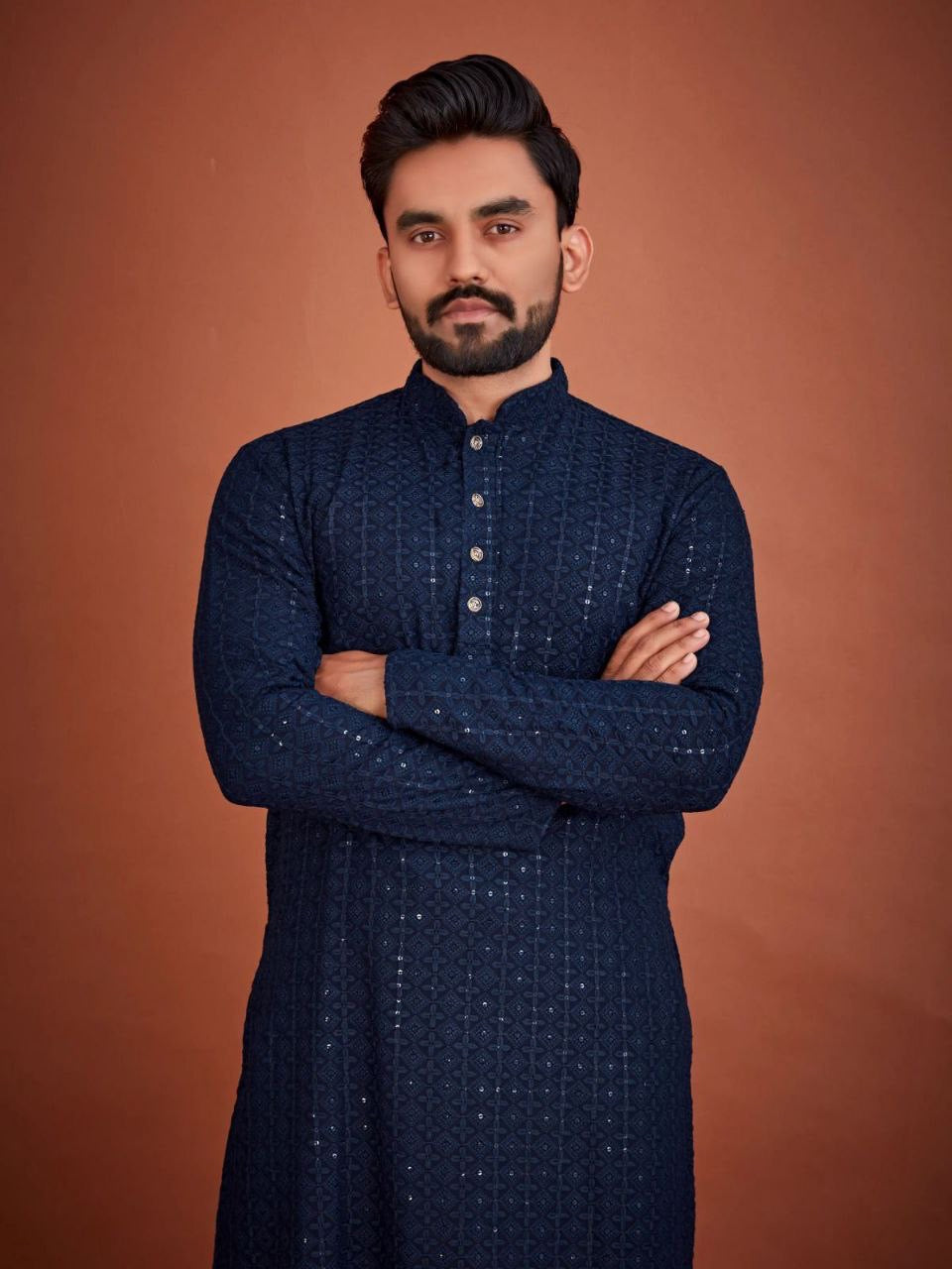 Men Chikankari Kurta with Pants Set