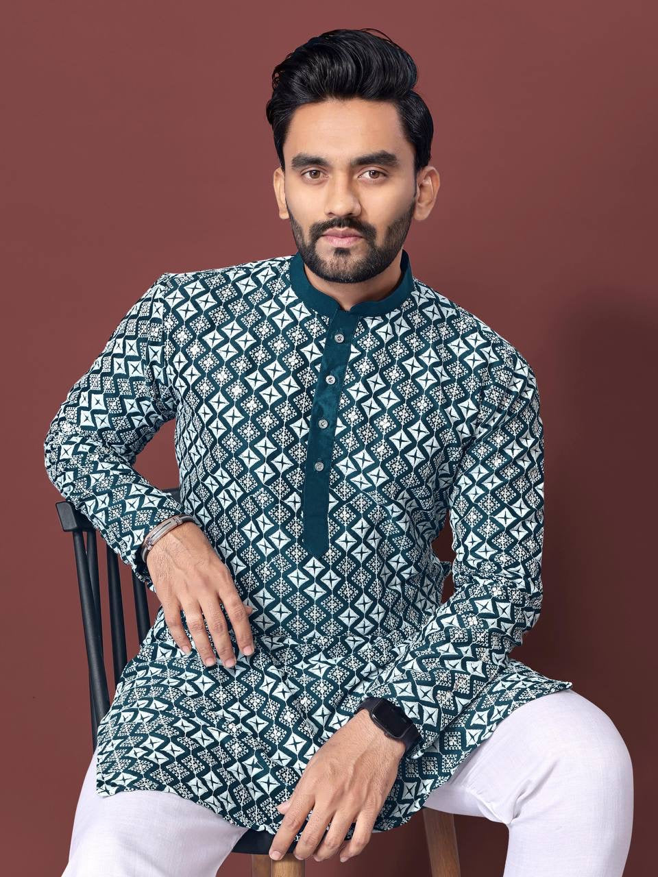 Men Thread Work Kurta for all Season