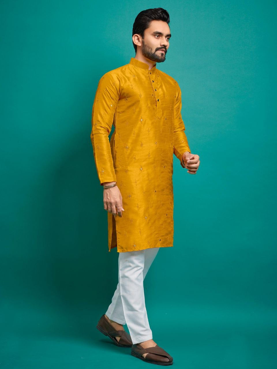 Soft Silk Kurta with Pajamas Set