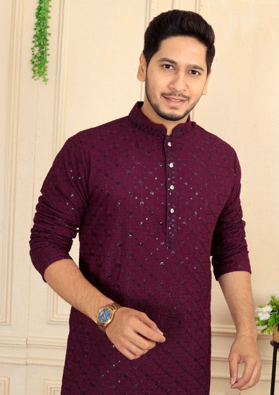 Wine color kurta discount pajama