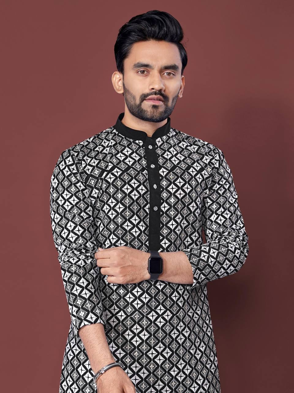 Men Thread Work Kurta for all Season