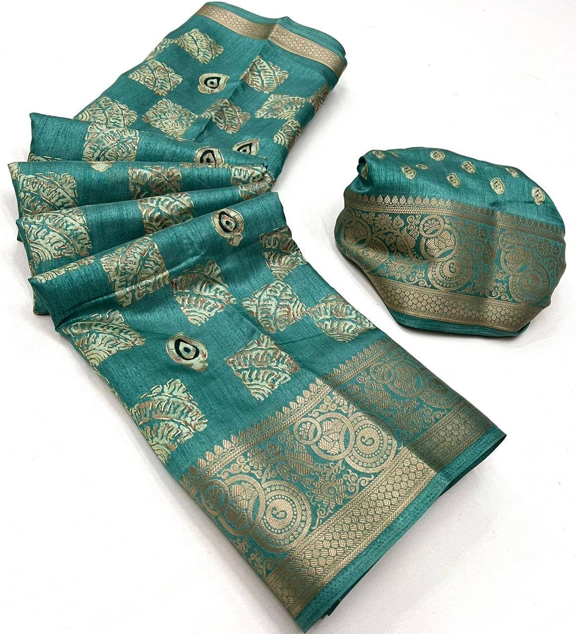 Yara Dola Silk with Foil Print Saree