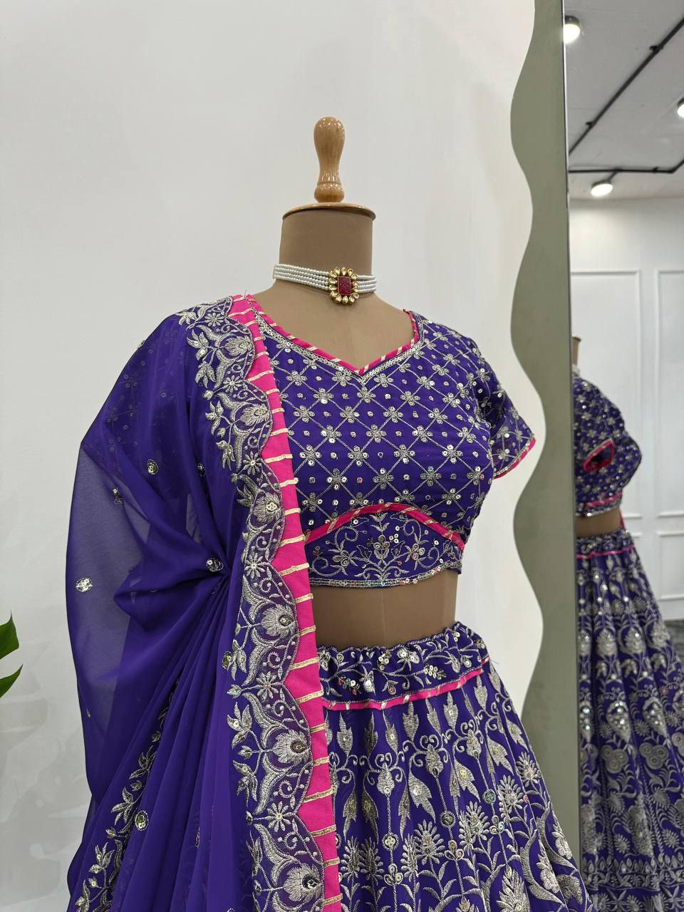 Purple Designer Georgette Lehenga Choli