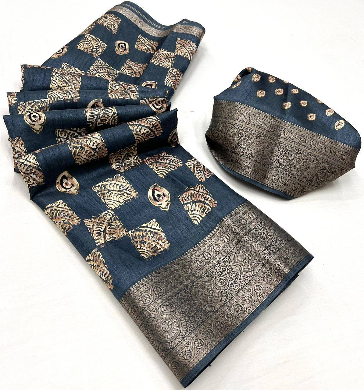 Yara Dola Silk with Foil Print Saree