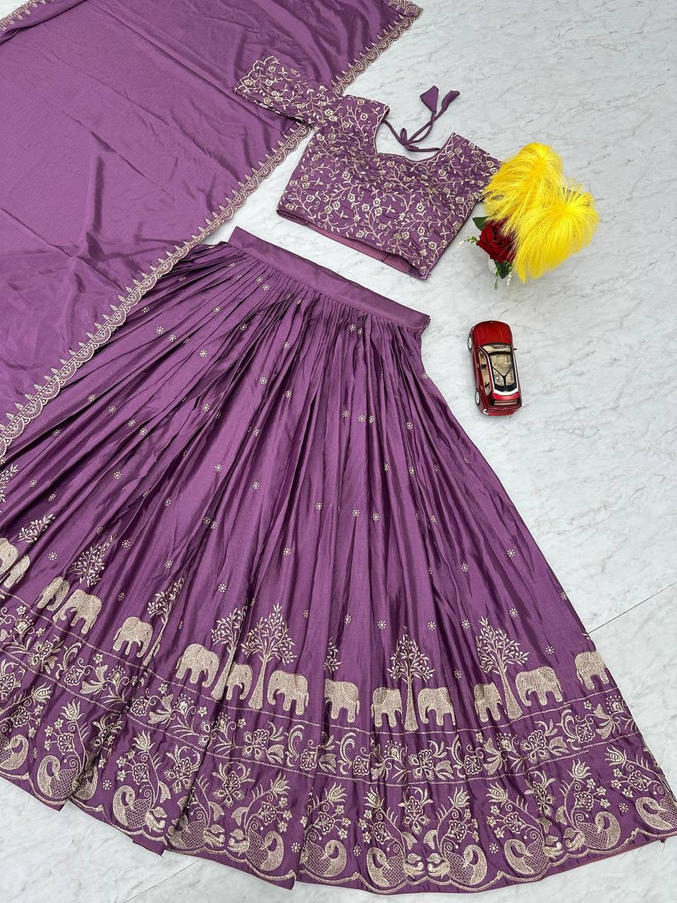 Purple Wedding Wear Lehenga Choli