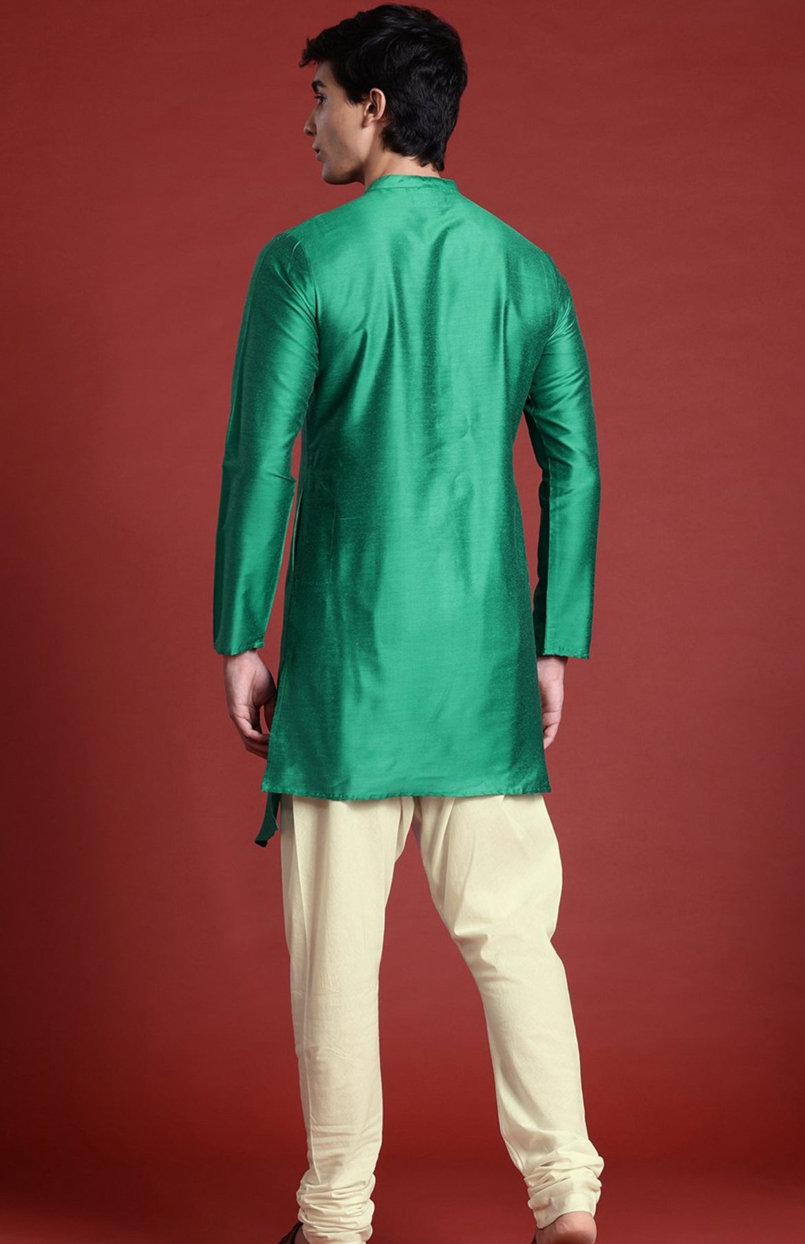 Green Solid Kurta & Dhoti Pants - PREORDER