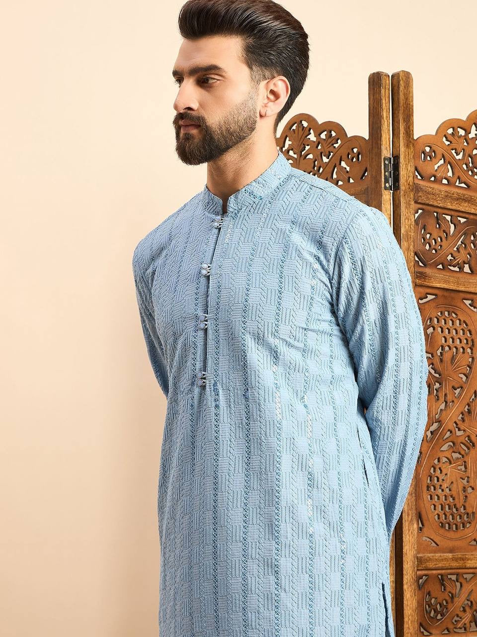 Embroidered Straight Kurta for Festive Season