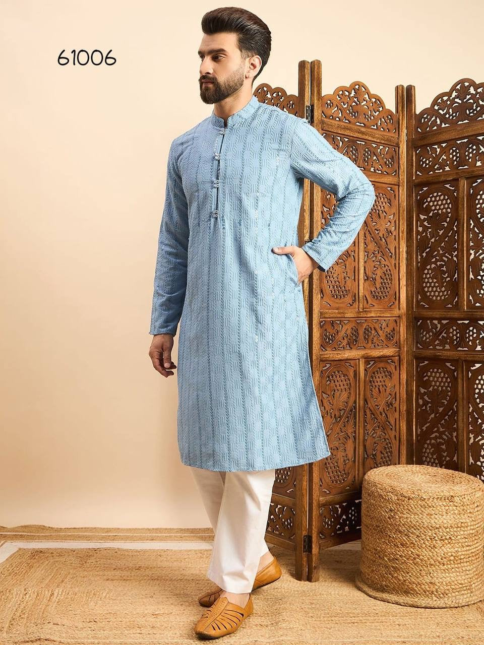 Embroidered Straight Kurta for Festive Season