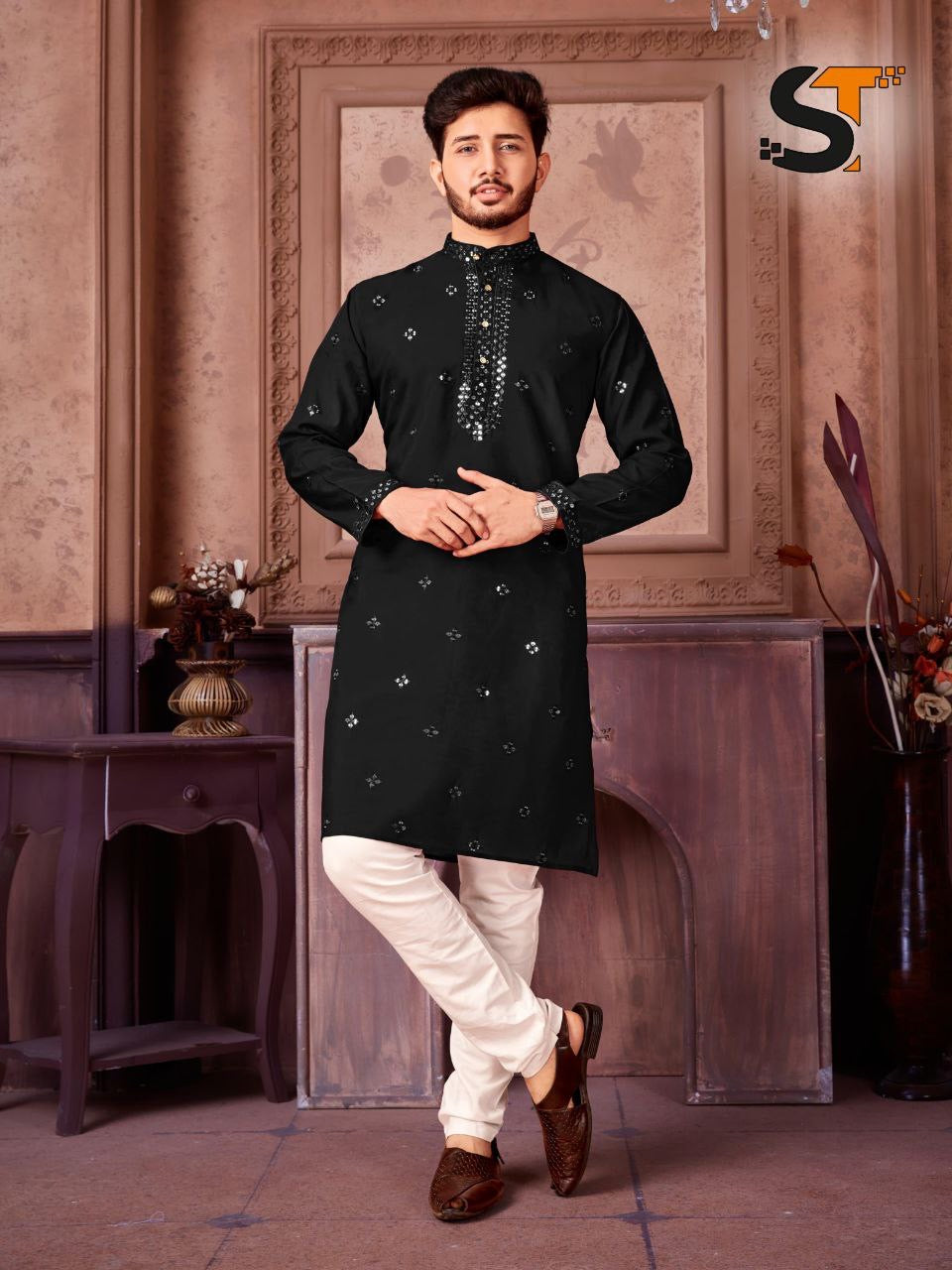 Mirror work Kurta with Pants set